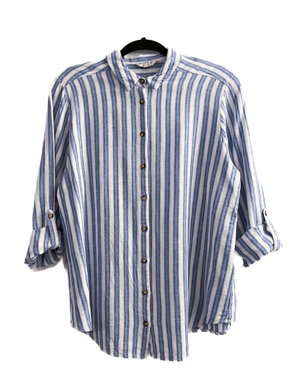 💙 Miss Selfridge Linen-Blend Button Down Shirt 💙